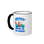 crazy golf cart driver golfing humour mugs