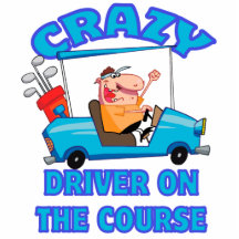 crazy golf cart driver golfing humour photo cutouts