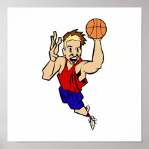 crazy hair basketball poster