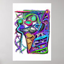 crazy ice cream cone 1 posters