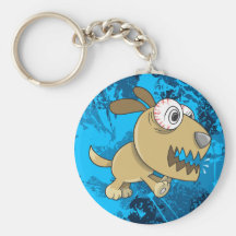 Crazy Insane Puppy Dog  Key Chain