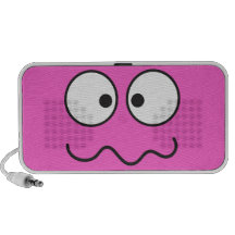 Crazy insane smiley face cross eyed laptop speakers