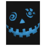 Crazy Jack O Lantern Pumpkin Face Blue