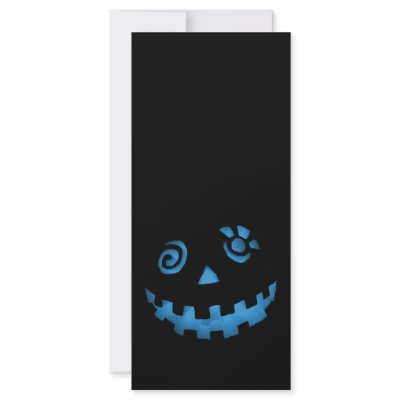 Crazy Jack O Lantern Pumpkin Face Blue by VoXeeD