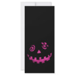 Crazy Jack O Lantern Pumpkin Face Pink rack cards