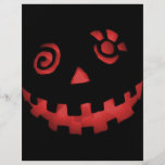 Crazy Jack O Lantern Pumpkin Face Red Personalized Flyer