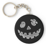 Crazy Jack O Lantern Pumpkin Face White Grey