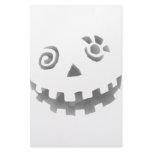 Crazy Jack O Lantern Pumpkin Face White Grey