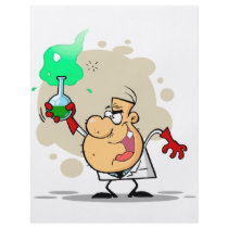 crazy mad scientist cartoon custom flyer