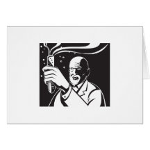 Crazy Mad Scientist Test Tube Greeting Cards