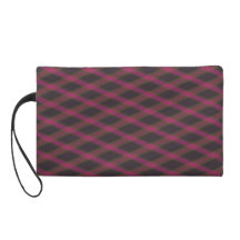 Crazy magenta frog on argyle pattern background wristlet purses