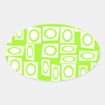 Crazy Neon Lime Green Fun Circle Square Pattern Sticker