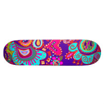 Crazy Paisley in Deep Purple-Blue  SKATEBOARD TBA