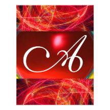 CRAZY PHOTON MONOGRAM red black pink Custom Invite