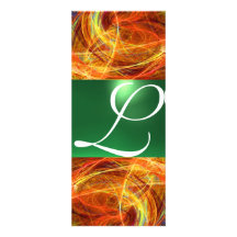 CRAZY PHOTON MONOGRAM yellow emerald green Personalized Announcements