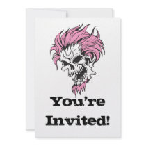 crazy pink hair skull announcement