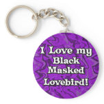 Crazy Purple Black Masked Lovebird Keychain