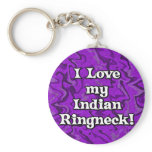 Crazy Purple I Love my Indian Ringneck Keychain