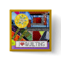 crazy quilt pinback button