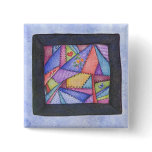 Crazy Quilt Original Artwork Button