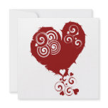 Crazy Red Swirly Heart invitations