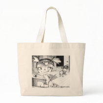Crazy Sewing Girl Tote Bags