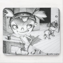 Crazy Sewing Girl Mouse Mats