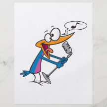 crazy singing karaoke bird cartoon custom flyer
