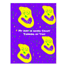 crazy thinking of you post cards