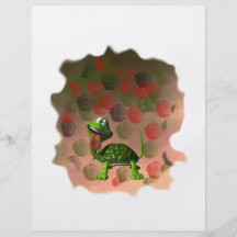 Crazy turtle tongue out roses grunge back personalized flyer