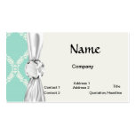 cream and aqua wavy damask business card templates
