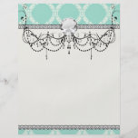 cream and aqua wavy damask full colour flyer