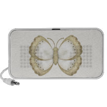 Cream and Beige Butterfly iPod Speakers