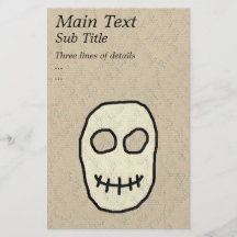 Cream and Black Skull. Primitive. Flyer Design