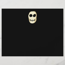 Cream and Black Skull. Primitive Style. Flyer Design