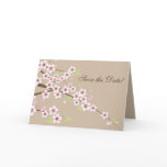 Cream and Cherry Blossom Save the Date cards