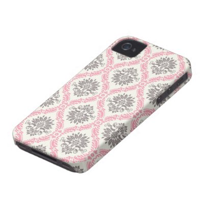 cream and grey tan damask bliss iphone 4 covers by dooni_damask