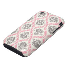 cream and grey tan damask bliss iPhone 3 tough case