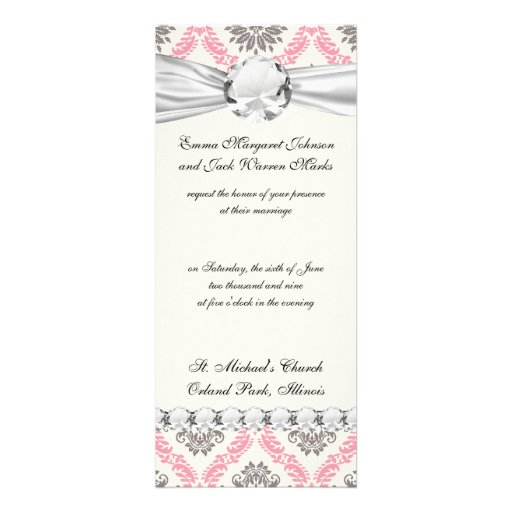 cream and grey tan damask bliss custom invitation