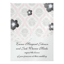 cream and grey tan damask bliss custom invitations