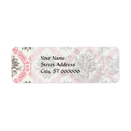 cream and grey tan damask bliss return address labels