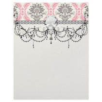 cream and grey tan damask bliss letterhead design