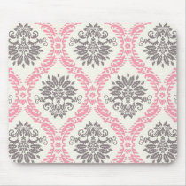 cream and grey tan damask bliss mousepads