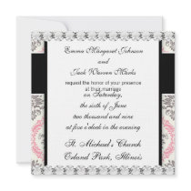 cream and grey tan damask bliss pattern design custom announcement