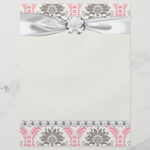 cream and grey tan damask bliss personalized flyer