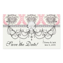 cream and grey tan damask bliss rectangular sticker