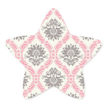 cream and grey tan damask bliss star stickers