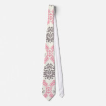 cream and grey tan damask bliss necktie
