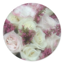 Cream and Pale Pink Rose envelope seals Sticker