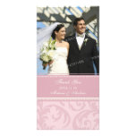 Cream and Pink Swirl Thank You Wedding Photo Cards